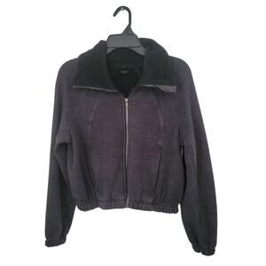 Lululemon Plush Times Jacket Women's Size 6 Heathered Black Cropped‎ Cozy Lined